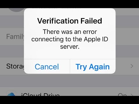 there was an error connecting to the apple id server