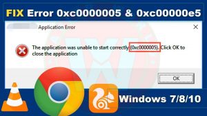 Application Error 0xc0000005 in Windows