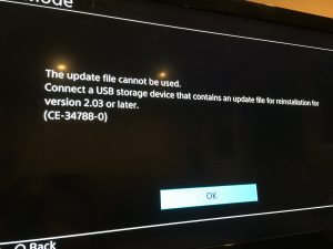 CE-34788-0 error when updating PS4: solution methods