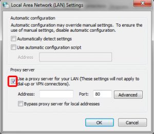 Disable Proxy Server