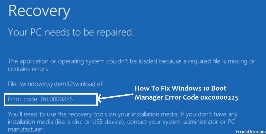 windows 10 first boot error