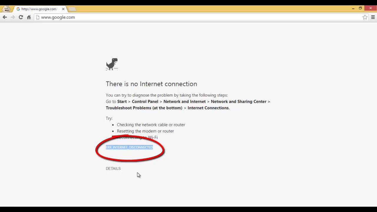 how to fix err_internet_disconnected problem