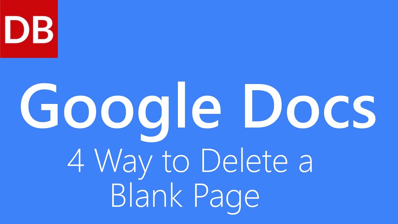 How To Delete A Page On Google Docs