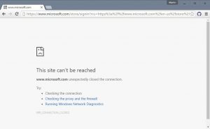 site cannot be reached connection reset chrome