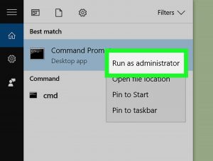 run a command prompt on Windows as an administrator
