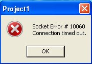 Socket Error 10060 Connection Timed Out Error Fixed