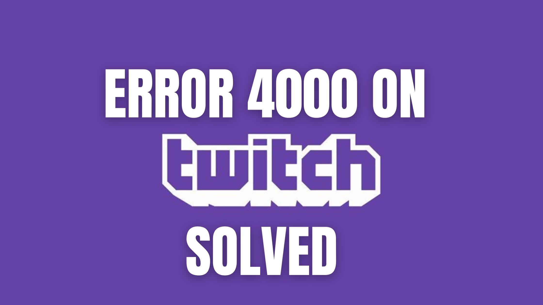 How to fix 4000 error on Twitch Resource format not supported