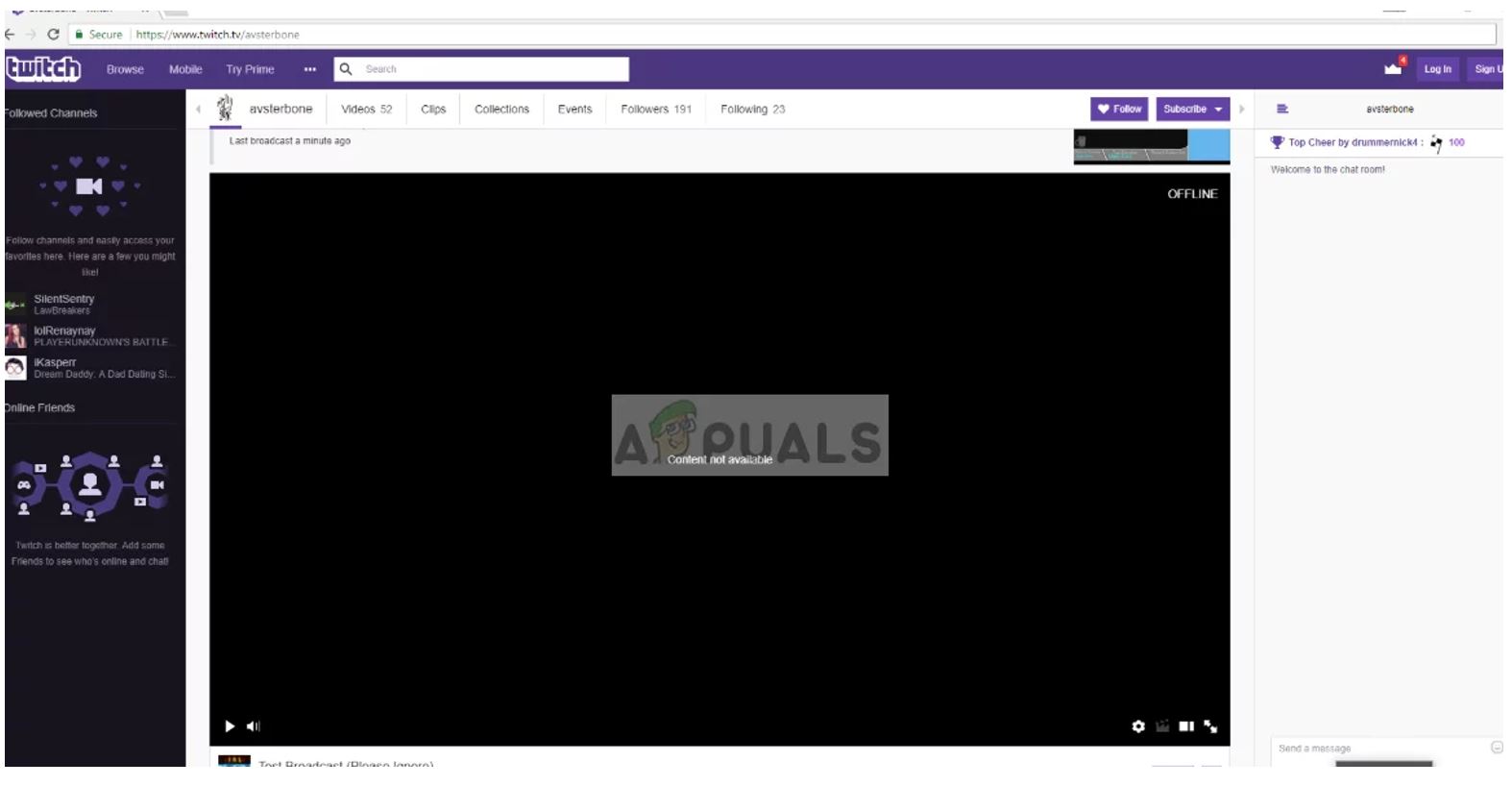 Why are my Twitch streams not loading (black screen)