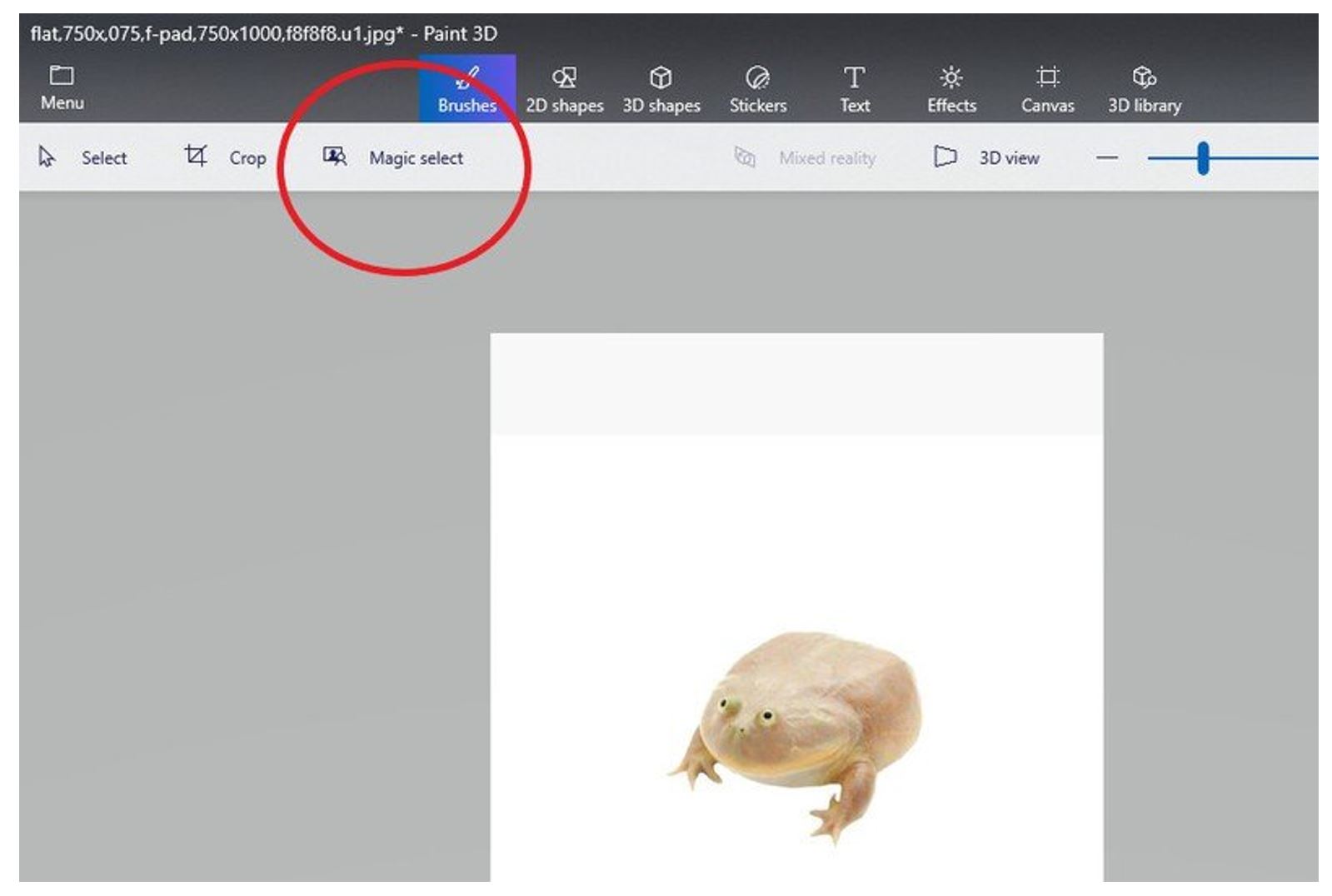 how to remove white background in Paint 3D